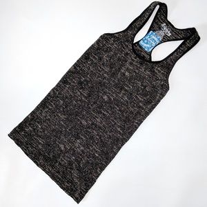 Free People Black Metallic Racerback Tank Top XS